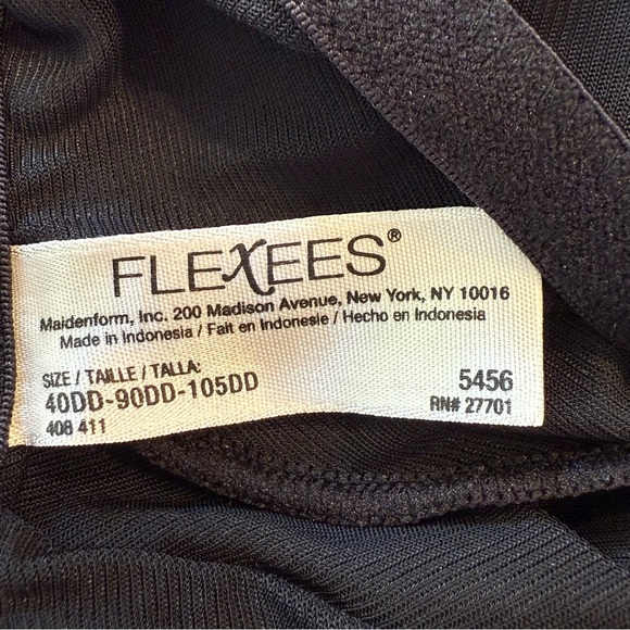 Maidenform Flexees 40DD underwire Black Shapewear bodysuit full figure GUC - Picture 5 of 10